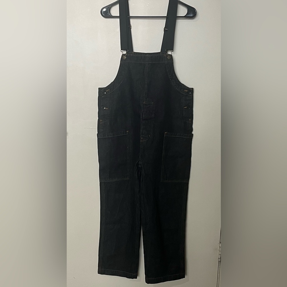 COOKMAN FISHERMAN'S BIB OVERALL - DENIM : BLACK Sz S UNISEX